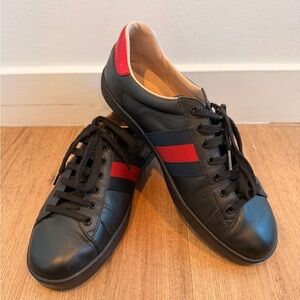 Authentic Gucci Black and Red Men's Sneakers